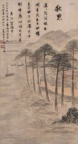 任预（1853～1901） 秋思 立轴 设色纸本