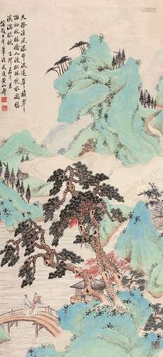 黄山寿（1855～1919） 仿古山水 立轴 设色纸本