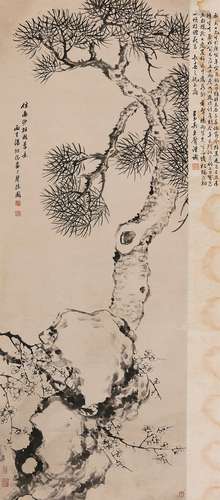 汤贻汾（1778～1853） 松梅图 镜心 设色纸本