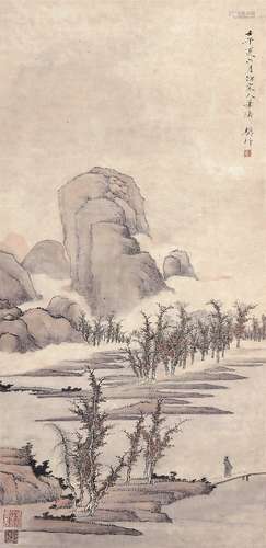 樊圻（1616～1694后） 观山图 立轴 设色纸本