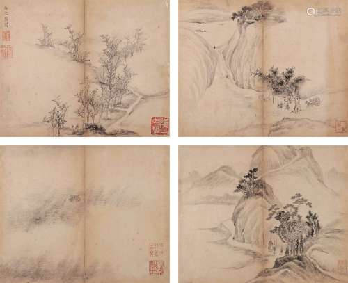 禹之鼎（1647～1716） 山水册页 册页 水墨纸本