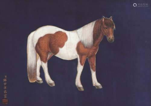郎世宁（1688～1766） 马 镜心 设色绢本
