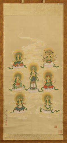 CHINESE SCROLL PAINTING OF GUANYIN