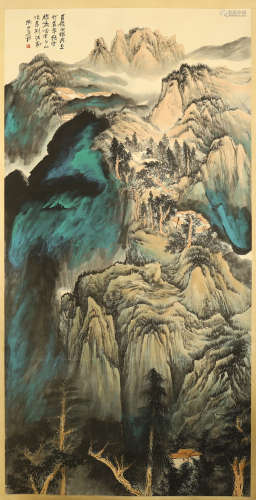 CHINESE SCROLL PAINTING OF MOUNTAIN VIEWS