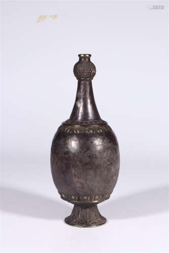 CHINESE SILVER FLOWER VASE