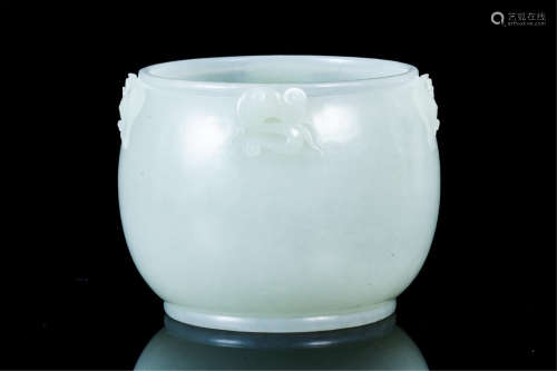 CHINESE CELADON JADE ROUND CENSER