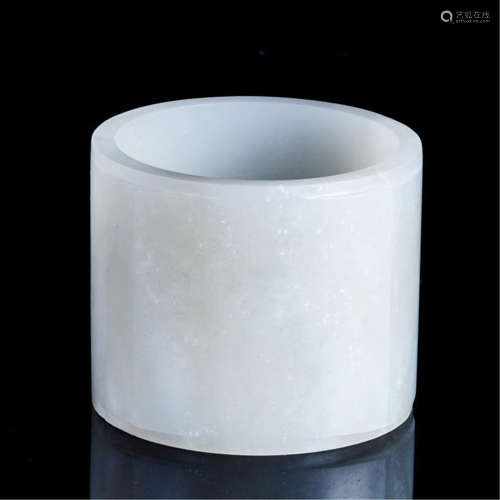 CHINESE WHITE JADE BRUSH POT