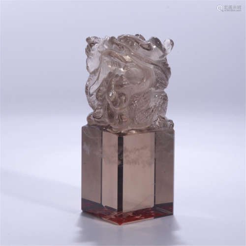 CHINESE ROCK CRYSTAL BEAST SEAL