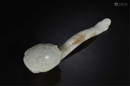 CHINESE GREY JADE RUYI SCEPTER