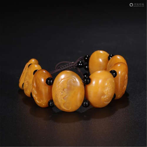 CHINESE TIANHUANG STONE BEAD BRACELET