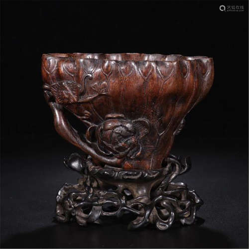 CHINESE AGALWOOD LOTUS JUE CUP