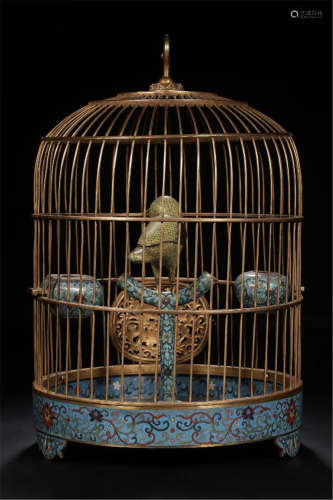 CHINESE CLOISONNE BIRD CAGE