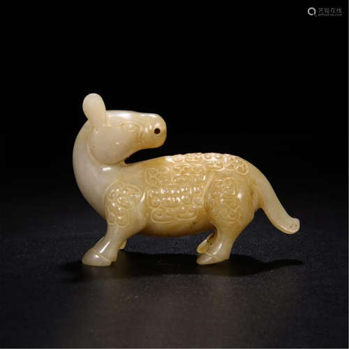 CHINESE ANCIENT JADE BEAST TABLE ITEM