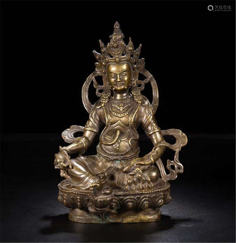 TIBETAN BRONZE SEATED BUDDHA