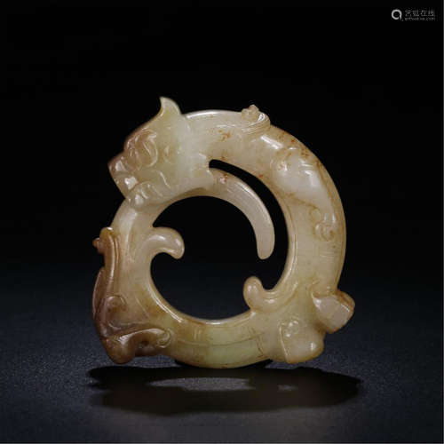 CHINESE ANCIENT JADE CIRCLE PLAQUE