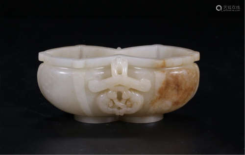 CHINESE GREY JADE DIAMOND SHAPED BRUSH WASHER