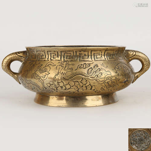 A Chinese Gilt Bronze Incense Burner