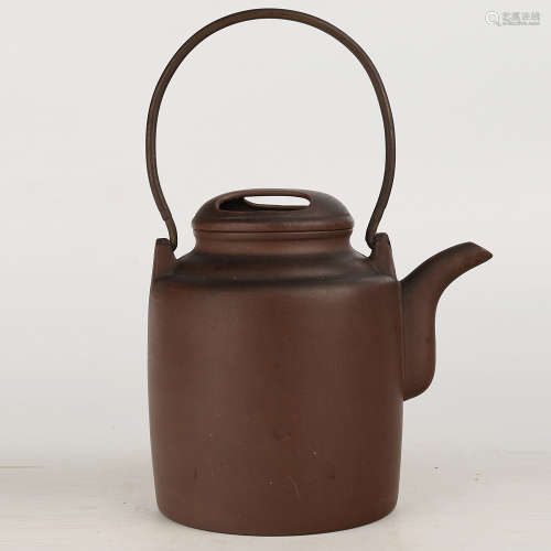 A Chinese Carved Yixing Clay Tea Pot