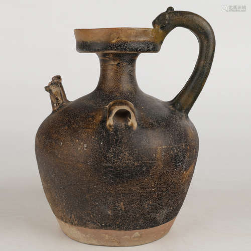 A Chinese Black Glazed Porcelain Water Pot