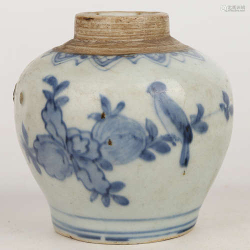 A Chinese Blue and White Porcelain Jar