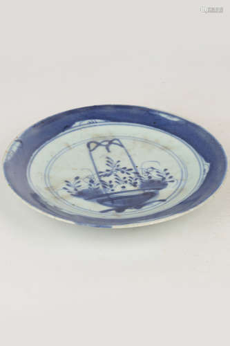 A Chinese Blue and White Porcelain Plate