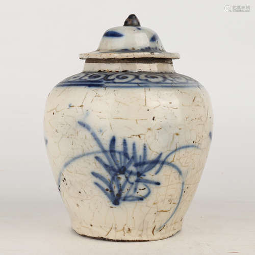 A Chinese Blue and White Porcelain Jar with Cover