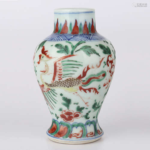 A Chinese Blue and White Wu-Cai Porcelain Vase