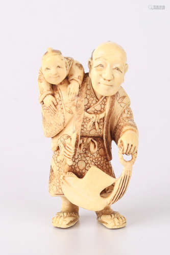 A Japanese Carved Bone Figure