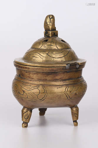 A Chinese Silver Tea Pot