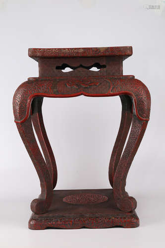 A Chinese Carved Lacquer Stand