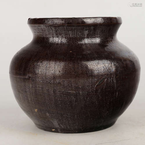 A Chinese Black Glazed Porcelain Jar