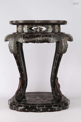 A Chinese Carved Lacquer Stand