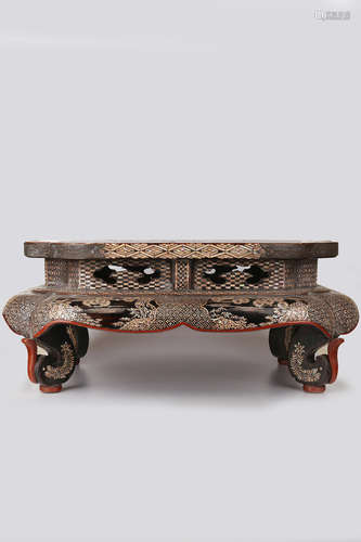 A Chinese Carved Lacquer Low Table