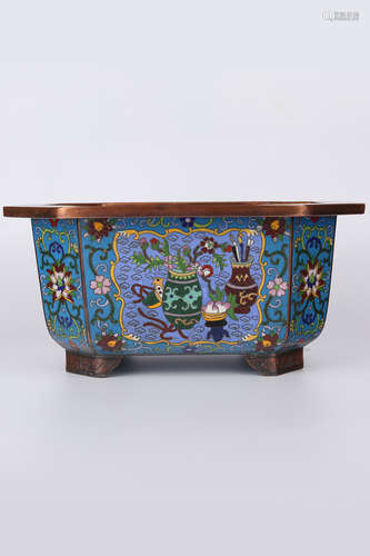 A Chinese Cloisonné Flower Pot