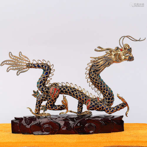 A Chinese Cloisonné Dragon Decoration