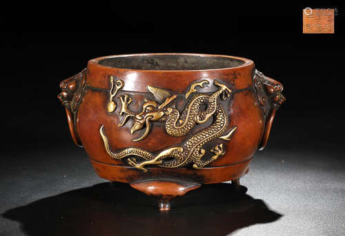 BRONZE DRAGON PATTERN CENSER