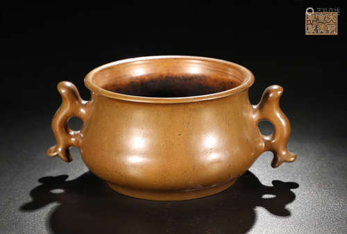 BRONZE FISH-EAR CENSER