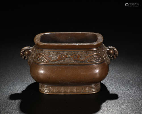 BRONZE SQUARE CENSER