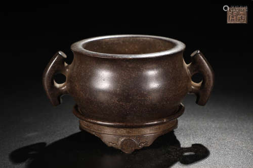 BRONZE FISH-EAR CENSER