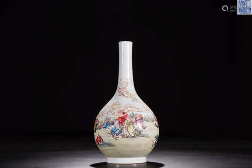 QIANLONG' MARK FAMILLE ROSE ARHAT VASE