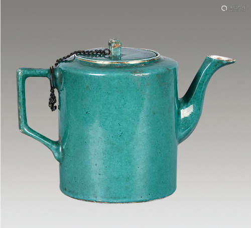 民国 绿釉茶壶