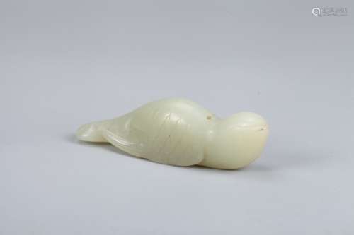 A Chinese Carved Jade Bird Decoration