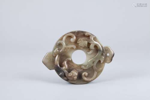 A Chinese Craved Jade Pendant