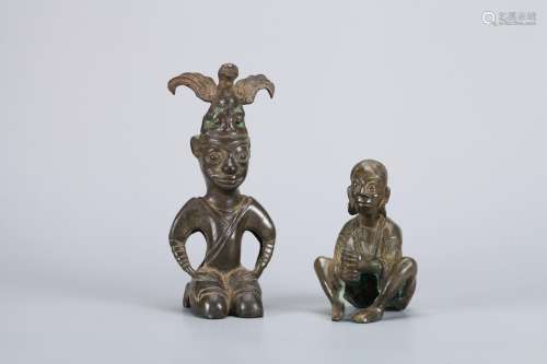 Two Chinese Bronze Figures