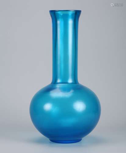 A Chinese Blue Peking Glass Vase
