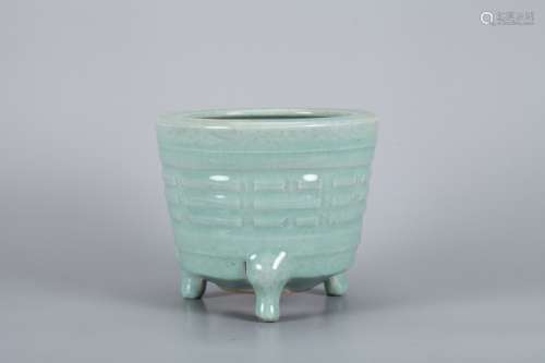 A Chinese Celadon Porcelain Incense Burner