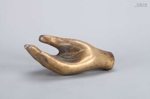 A Chinese Gilt Bronze Buddha Hand