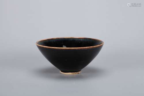 A Chinese Black Glazed Porcelain Cup
