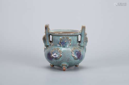 A Chinese Jun-Type Porcelain Incense Burner