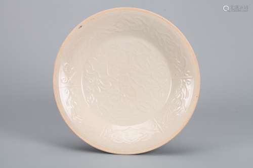 A Chinese White Glazed Porcelain Plate